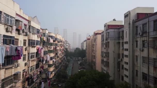 Nedslitna Flervåningshus Nanjing Kina — Stockvideo