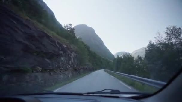 Pov Vom Autofahren Auf Dem Weg Zum Katthammaren Wanderweg Norwegen — Stockvideo