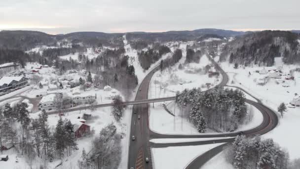 冬のテレマークノルウェーの雪景色 — ストック動画