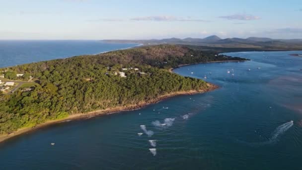 Coastal Town 1770 Gladstone Region Queensland Australia Aerial — Stock Video