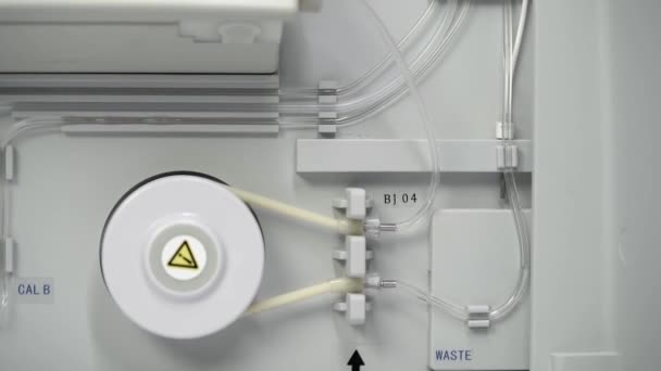 Flow Injection Analyzer Peristaltic Pump Tubings Close — Stock Video