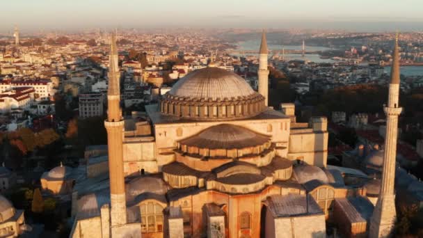 Meczet Hagia Sophia Wschodzie Słońca Fatih Stambuł Turcja — Wideo stockowe