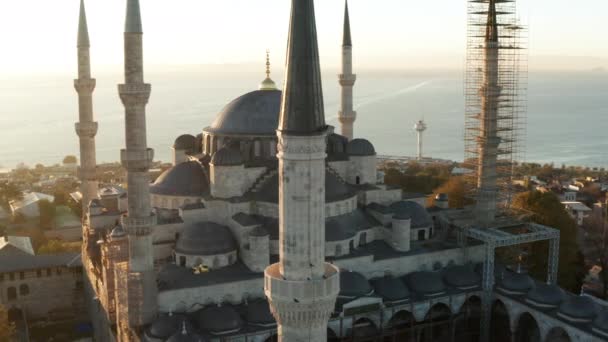 Błękitny Meczet Sułtan Ahmet Camii Stambułu Wschodzie Słońca Turcji — Wideo stockowe