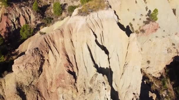Вид Крутые Стены Каньона Дикой Местности Моннегре Провинции Аликанте Испании — стоковое видео