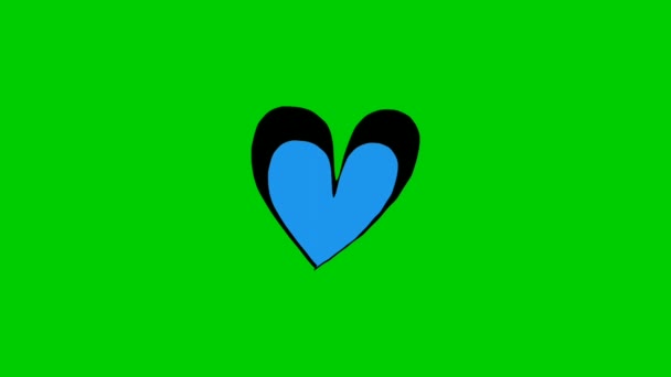 Multicolor Love Hearts Icons Animation Cartoon Green Screen Good Marketing — Stock Video