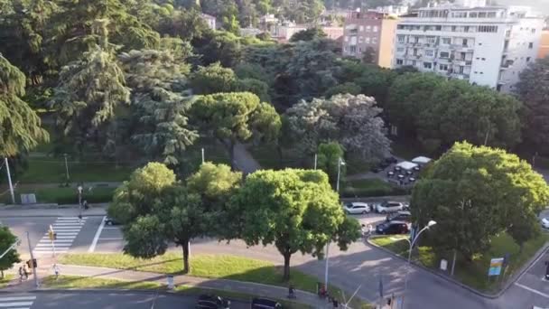 Болонья Италия Сарагоцца Дверь Историческом Центре Города Видна Сверху — стоковое видео