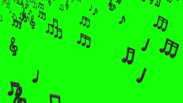 Notas Animadas Música Lazo Inconsútil Pantalla Verde Con Alpha Mate — Vídeos de Stock