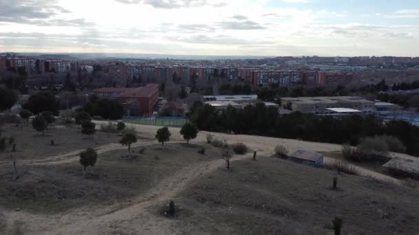 Kota Madrid Kejauhan — Stok Video