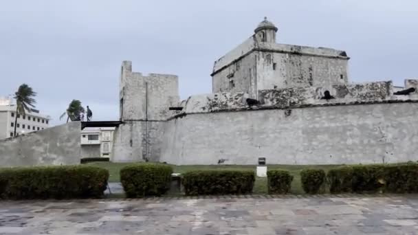 Grupp Vänner Baluarte Santiago Veracruz Puerto Mexiko — Stockvideo