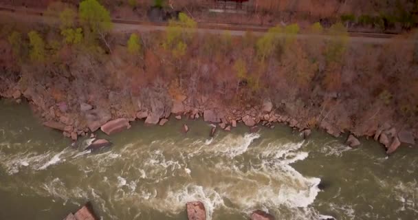 Malowniczy Widok Lotu Ptaka Nuttalburg Wzdłuż Wąwozu New River Zachodniej — Wideo stockowe