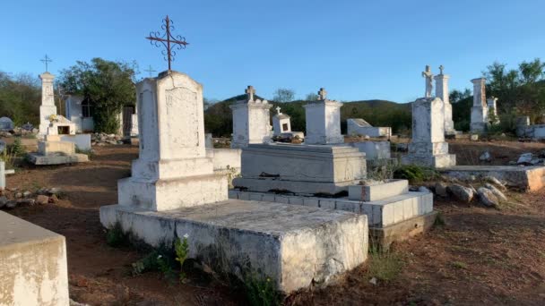 Grav Mitt Dagen Kyrkogård Stad Triunfo Baja Mexiko — Stockvideo