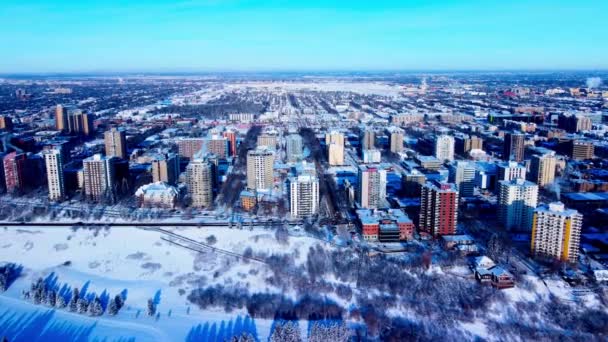 Edmonton Centrum West Oliver Najdroższe Dzielnicy Mieszkalnej Skraju Victoria Park — Wideo stockowe