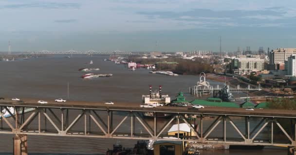 Luftaufnahme Der Stadt Baton Rouge Mississippi — Stockvideo