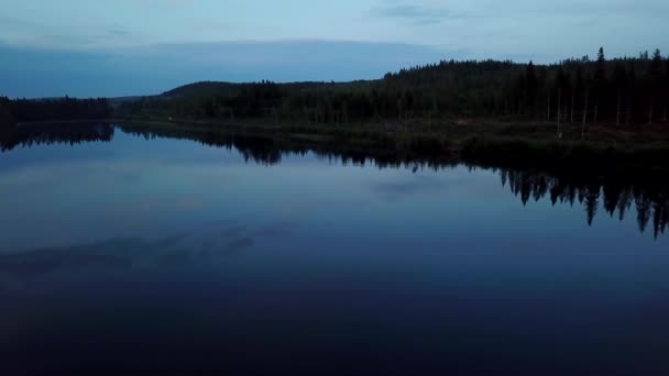 Jezioro Zmierzchu Drone Shot — Wideo stockowe