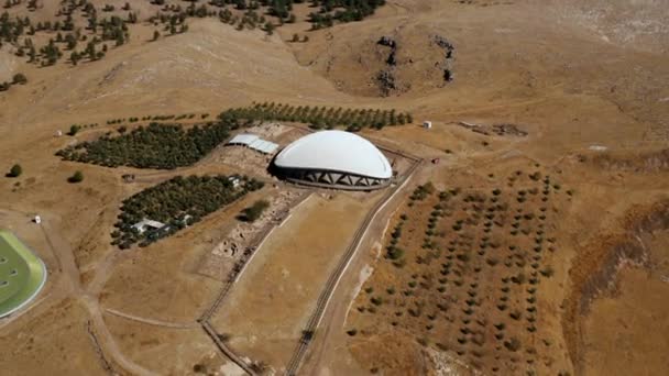 Utsikt Över Gbeklitepe Arkeologiska Platsen Turkiet Dagen Antenn Drönare Skott — Stockvideo