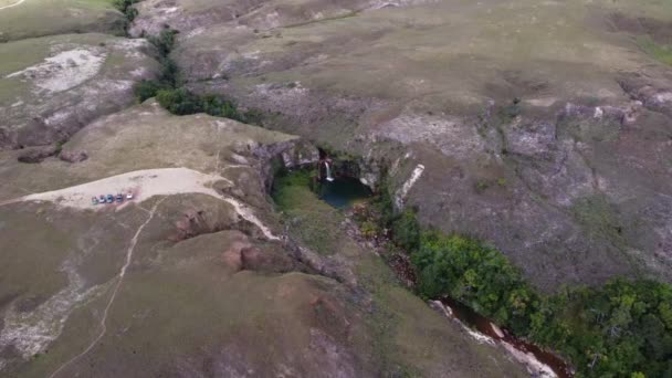 Allgemeine Luftaufnahme Der Als Oasis Bekannten Stätte Der Gran Sabana — Stockvideo