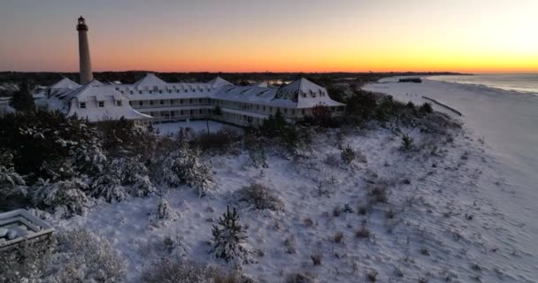 Mary Sea Cape May New Jersey Mercusuar Saat Matahari Terbit — Stok Video