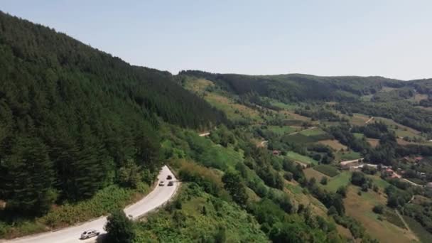 Letecký Pohled Národní Park Bezpilotní Krajina Balkánské Horské Silnice Bosně — Stock video