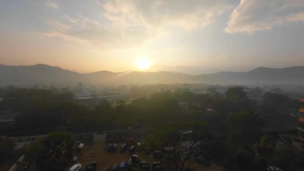 Timelaps Morning Sunrise India Mumbai Foggy Closed Moving Orange — Stock Video