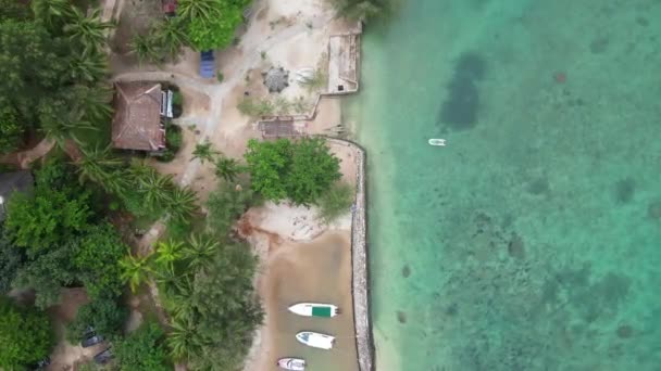 Liten Stuga Och Privat Hamn Paradiset Tanjung Lesung Beach Indonesien — Stockvideo