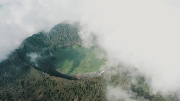 Aerial View Crater Chichonal Vulkánnál Chiapasban Mexikóban Drónlövés — Stock videók