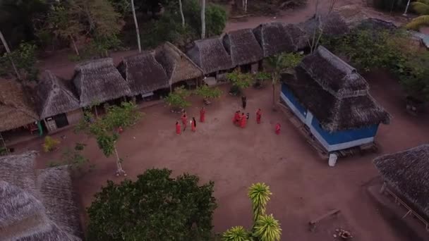 Tribe Aboriginal Indigenous Native Shacks Oxapampa Peru — Stock Video