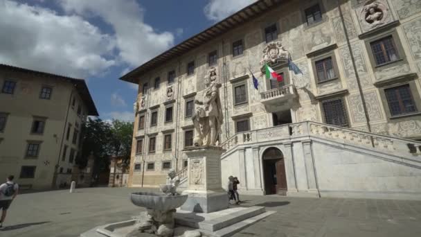 Vista Direita Para Esquerda Edifício Histórico Piazza Dei Cavalieri Itália — Vídeo de Stock