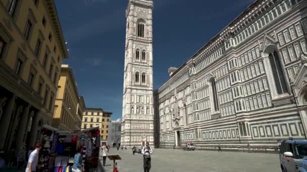 Mensen Wandelen Rond Kathedraal Van Florence Duomo Florence Italië Januari — Stockvideo