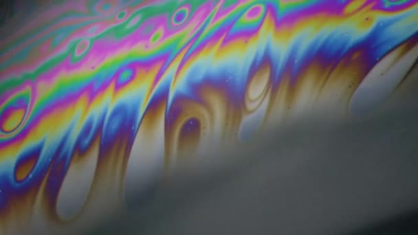 Modello Colore Caleidoscopico Astratto Nella Membrana Della Bolla Nel Microscopio — Video Stock