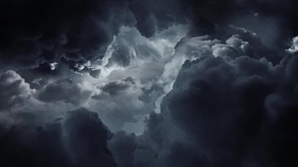 Tormenta Cielo Lluvioso Con Nubes Oscuras — Vídeos de Stock