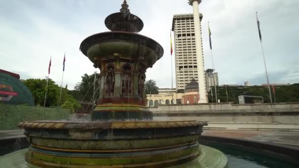 Water Fountain Merdeka Square Day — Stock Video