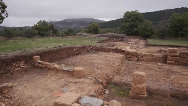 Paredes Pilares Remanescentes Edifícios Romanos Ammaia — Vídeo de Stock