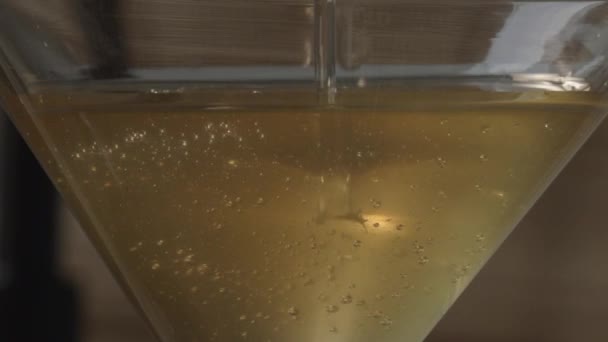 Γεμίζοντας Ένα Γυάλινο Δοχείο Χωνί Βιολογικό Μέλι Που Συλλέγονται Από — Αρχείο Βίντεο