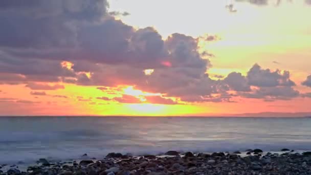 Mar Mediterrâneo Pôr Sol Lapso Tempo — Vídeo de Stock