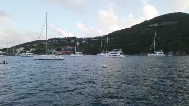 Leverick British Virgin Adaları Ndaki Bir Bağlama Sahasında Yumuşak Alçaktan — Stok video