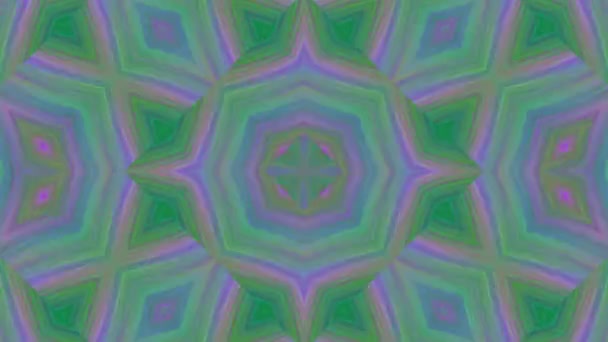 Mandala Caleidoscópica Abstrato Fundo Verde — Vídeo de Stock