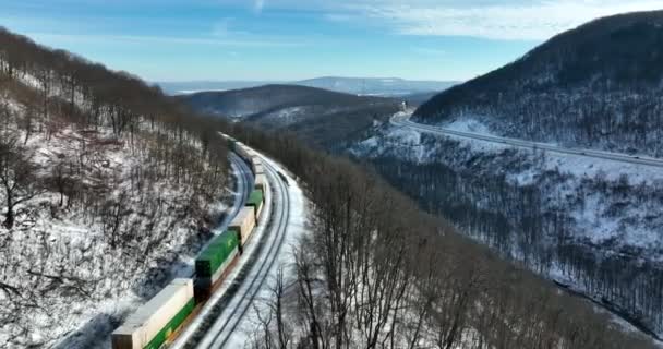 Coches Tren Para Hunt Tema Flete Envío Hermosa Vista Del — Vídeos de Stock