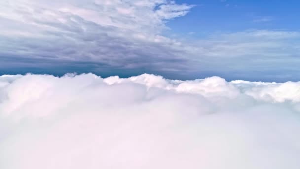 Fluffy Stratus Haven Snow Clouds Aerial — Stock Video