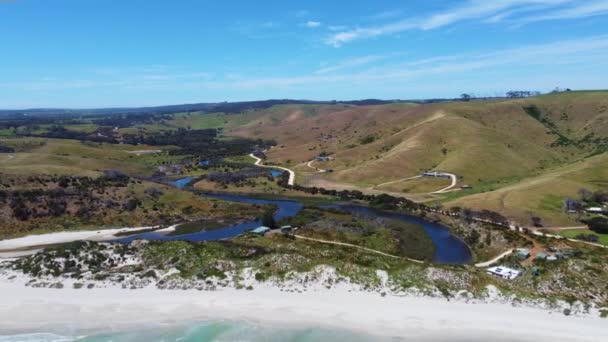 Middle River Costa Norte Ilha Canguru Austrália Sul Com Snelling — Vídeo de Stock