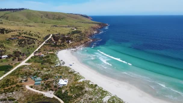 Prachtige Kustlijn Van Snelling Beach Aan Noordkust Van Kangaroo Island — Stockvideo