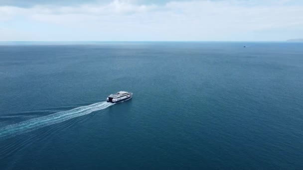 Паром Sealink Ferry Отправляется Пеннешо Кейп Джервис Южная Австралия Высокоугольная — стоковое видео