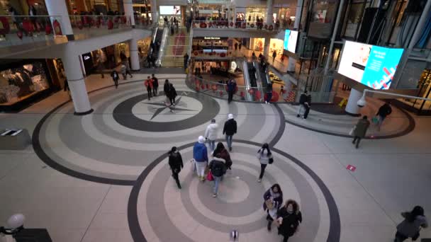 Toronto Eaton Centre Ograniczonej Przepustowości Podczas Pandemii Covid — Wideo stockowe