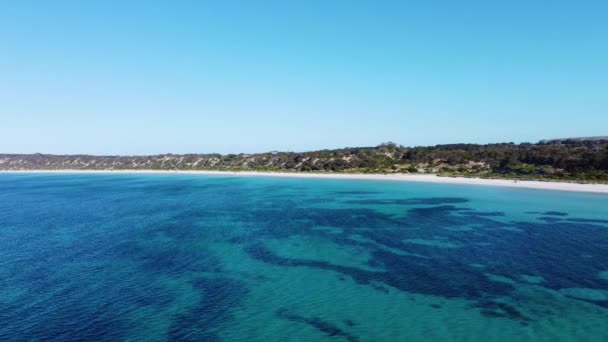 澳大利亚南部袋鼠岛北岸的埃姆湾绿松石水和漫长的海岸线 空中业务 — 图库视频影像