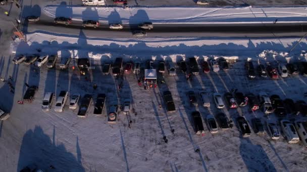 Freedom Convoy 2022 Llegando Punto Reunión Vankleek Hill Ontario Enero — Vídeo de stock