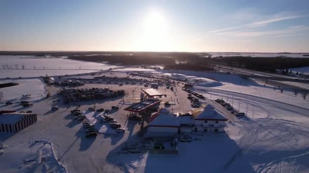 Freedom Convoy 2022 Sta Entrando Nel Punto Raduno Vankleek Hill — Video Stock