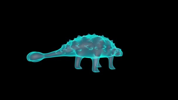 Beautiful Ankylosaurs Holograph Tocadiscos Render — Vídeos de Stock