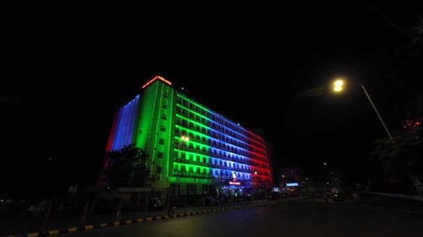 Chrchgate Railway Station Lighting Republic Day Wide Shot Hhead Office — стоковое видео