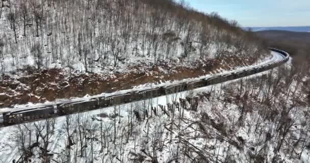 Mineração Carvão Nos Eua Norfolk Southern Railway Transporta Combustíveis Fósseis — Vídeo de Stock