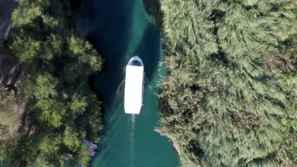 Pequeno Passeio Barco Lago — Vídeo de Stock