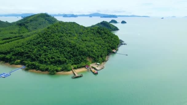 Vista Aérea Espectacular Isla — Vídeo de stock